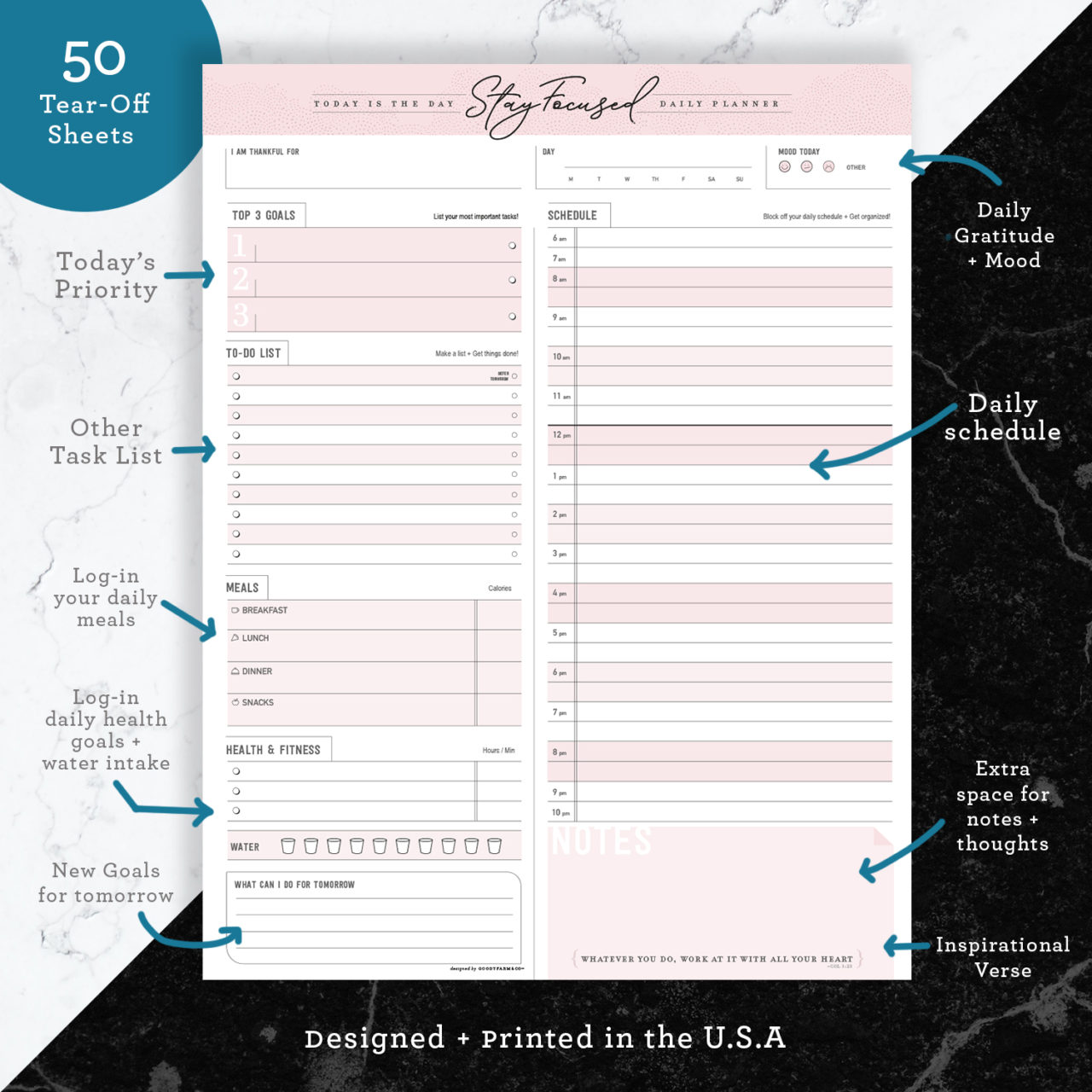 Stay Focused Premium Daily Planner – GoodyFarm